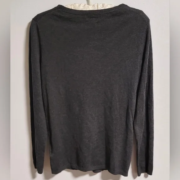 Tommy Hilfiger Cotton Cashmere Cardigan Poet Core Academia Romantic Old Money M - Picture 3 of 6